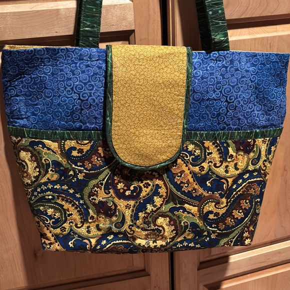 Unique Chinese paisley print book tote bag - Picture 3 of 17